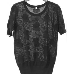 Sheer short sleeve sweater